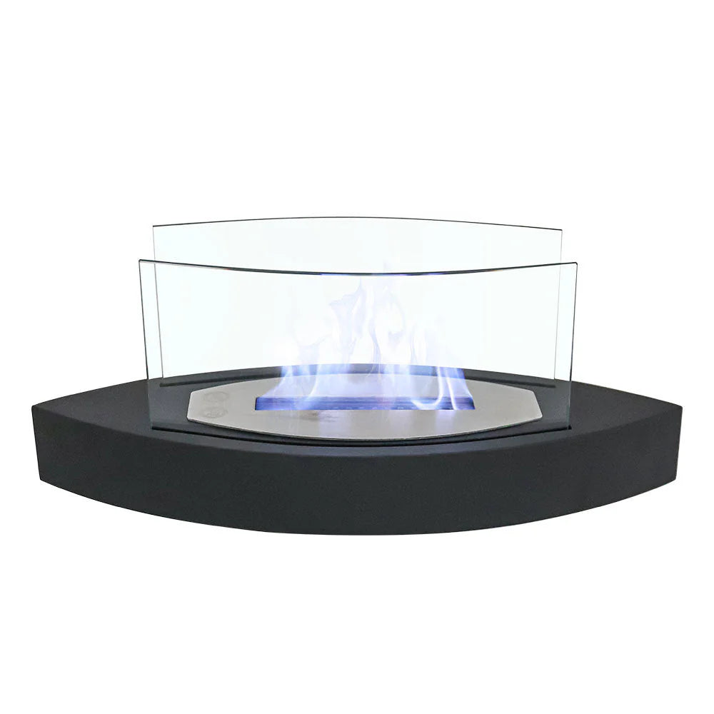 Cheminée de Table Noire au Bioéthanol de 60 cm avec Protection de Flamme